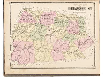 (NEW YORK.) Together, four profusely illustrated nineteenth-century county atlases.